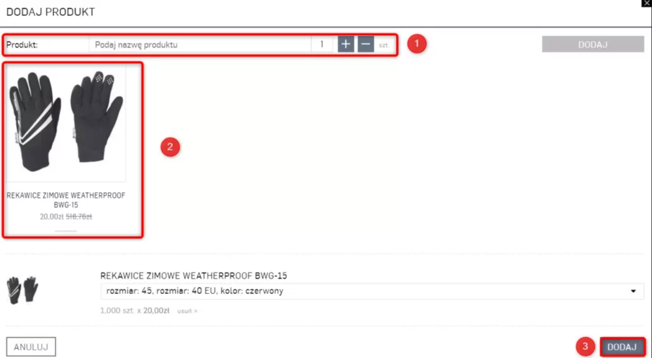 dodawanie produktów b2b